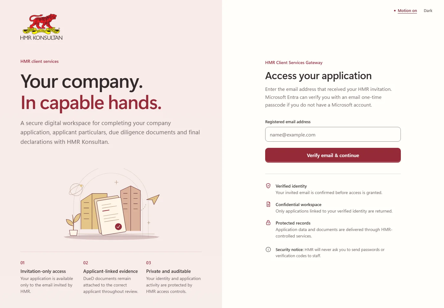 Client gateway sign-in page